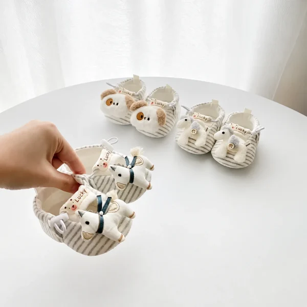 Animal Friends Striped Baby Booties